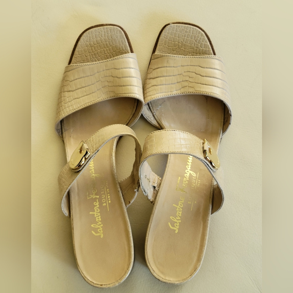 Salvatore Ferragamo Slip On Mule Sandals